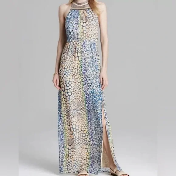 chinese dress ladies Charlie Jade Women's Shannon Maxi Dress, Yellow/Red, Large - Yellow